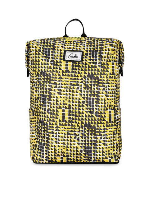 

Genie Unisex Yellow & Black Anti Theft 16 inches Printed Medium Safepac Backpack