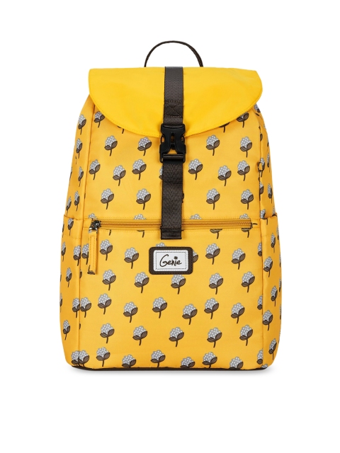 

Genie Unisex Yellow & Brown 16 inches Medium Campuspac Backpack