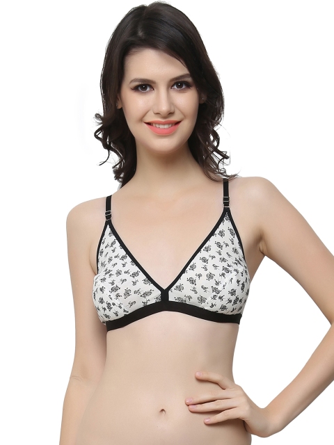 

Clovia White & Black Printed Everyday Bra BR0375P1840B