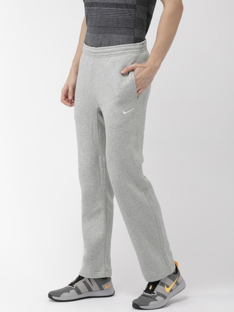 

Nike Men Black Grey Melange Straight Fit CLUB SWOOSH Trackpants