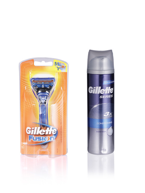 

Gillette Set Of Razor & Shaving Gel, Blue
