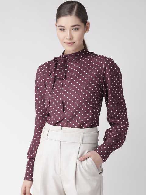 

20Dresses Women Purple & White Printed Top