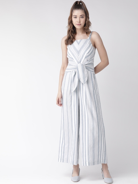 

20Dresses Women White & Blue Striped Jumpsuit