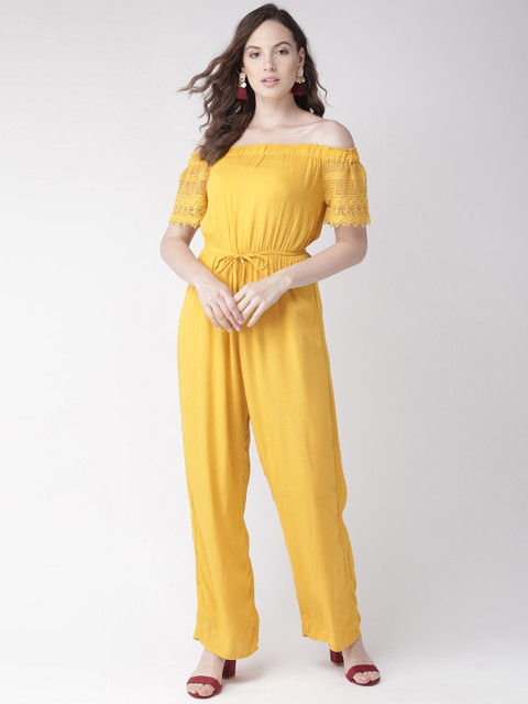 

20Dresses Women Mustard Yellow Solid Basic Jumpsuit