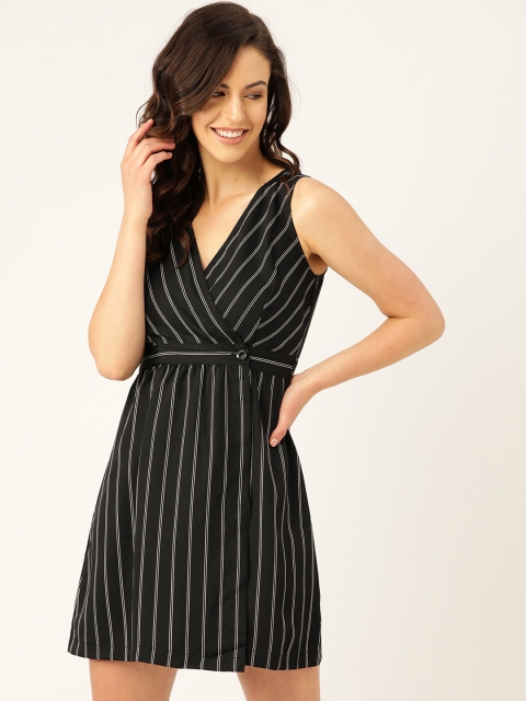 

20Dresses Women Black & White Striped Wrap Dress