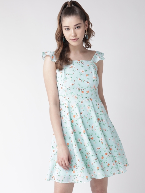 

20Dresses Women Blue & White Printed Fit & Flare Dress