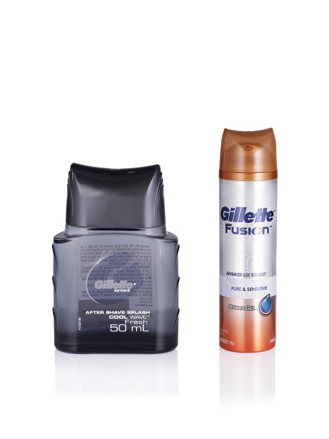 

Gillette Set of Shaving Gel & After Shave Liquid, White