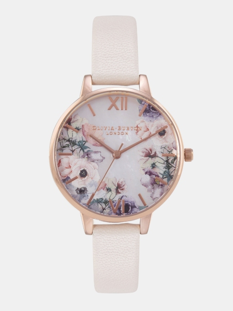 

OLIVIA BURTON LONDON Women White Leather Analogue Watch OBGSET124w