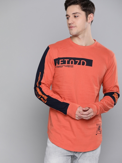 

Difference of Opinion Men Coral Printed Round Neck T-shirt