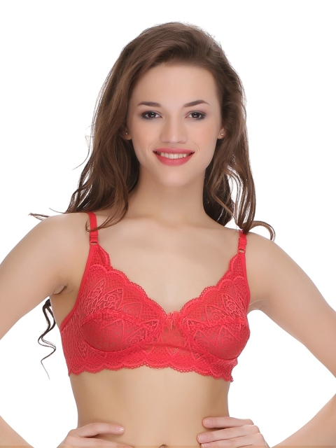 

Clovia Pink Lace Full-Coverage Bra BR0224A2340
