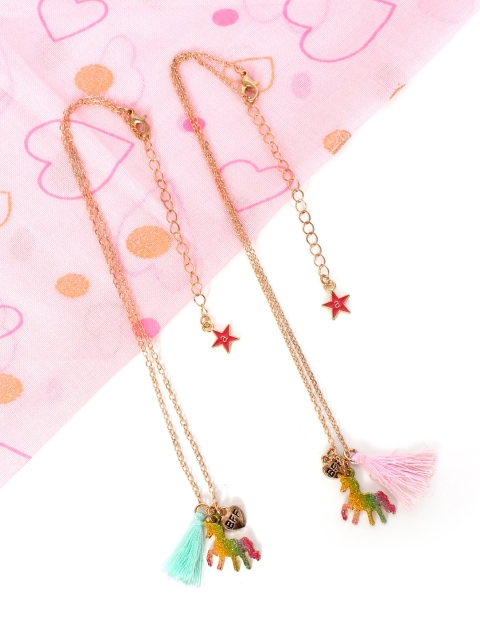 

lil' star Girls Gold-Toned Set Of 2 Charm Necklace