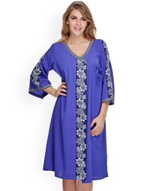 

Clovia Blue Floral Print Robe
