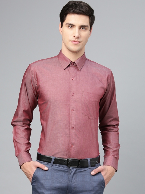 

Hancock Men Pink Premium Slim Fit Solid Formal Shirt