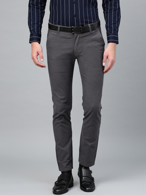 

Hancock Men Charcoal Grey Slim Fit Solid Formal Trousers