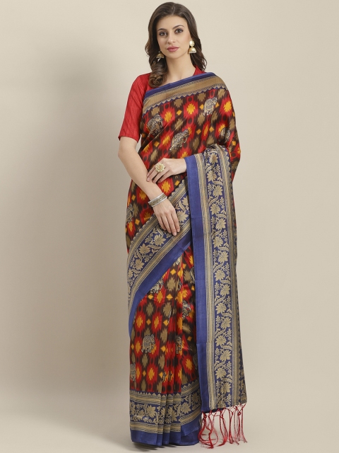 

Saree mall Red & Beige Printed Bhagalpuri Saree