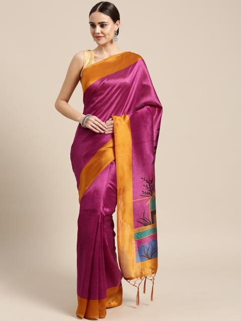 

Saree mall Pink Printed Bhagalpuri Saree