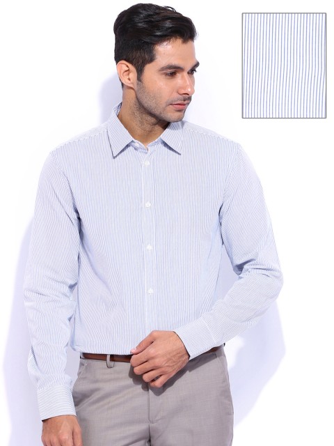 

United Colors of Benetton White Striped Casual Shirt