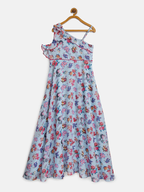 

Biba Girls Blue Floral Print A-Line Kurta