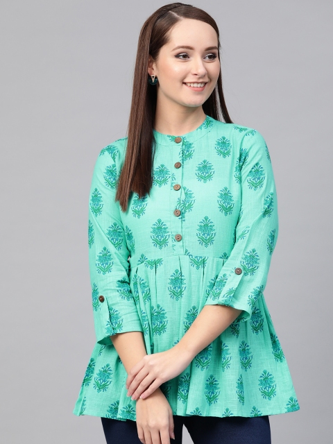 

Nayo Green & Blue Printed Tunic
