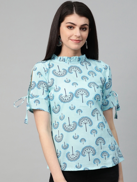 

Nayo Women Blue Printed Top