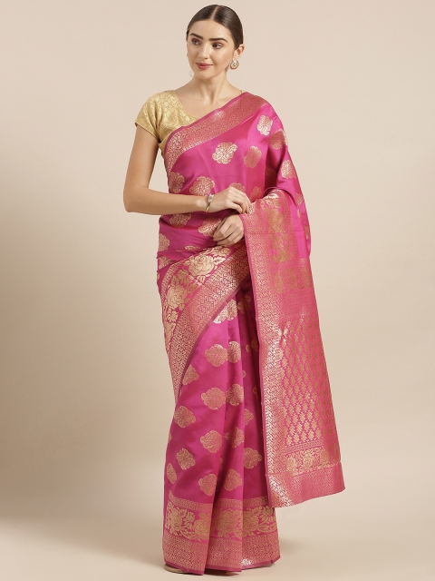 

KALASATI Pink Art Silk Woven Design Handloom Bhagalpuri Saree