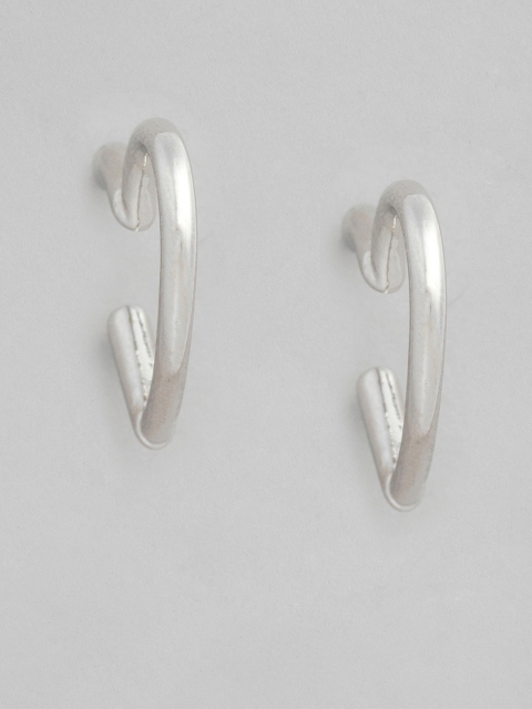 

Accessorize Silver-Toned Heart Shaped Hoop Earrings