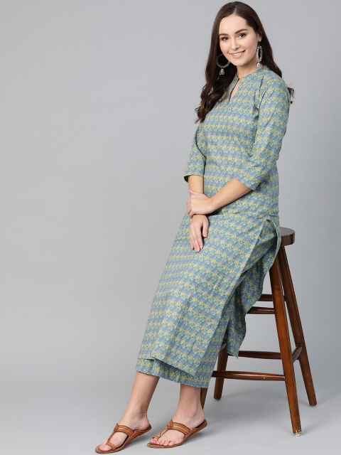 

Nayo Women Blue & Green Printed Kurta with Palazzos