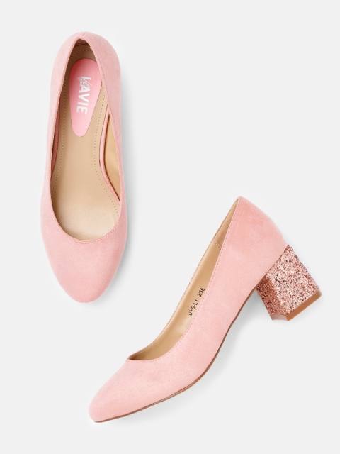 

Lavie Women Peach-Coloured Solid Pumps