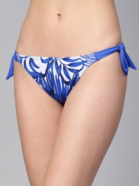 

Marks & Spencer Women Blue & White Printed Swim Briefs T526859P