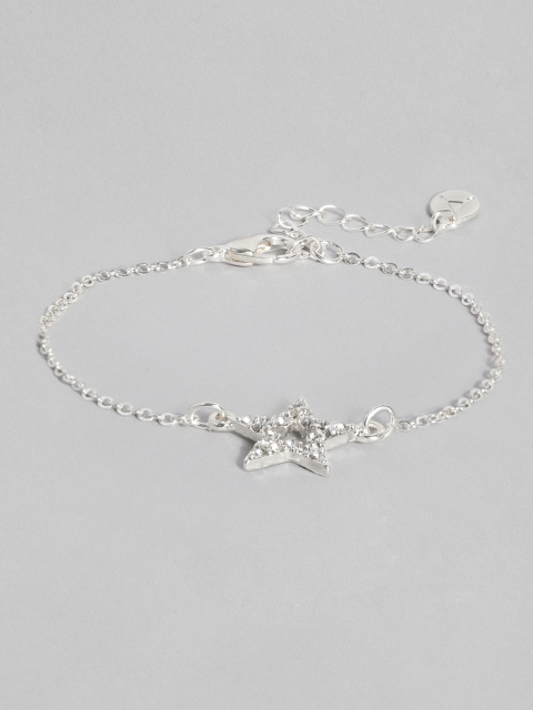 

Accessorize Women Silver-Toned Pave Star Clasp Bracelet