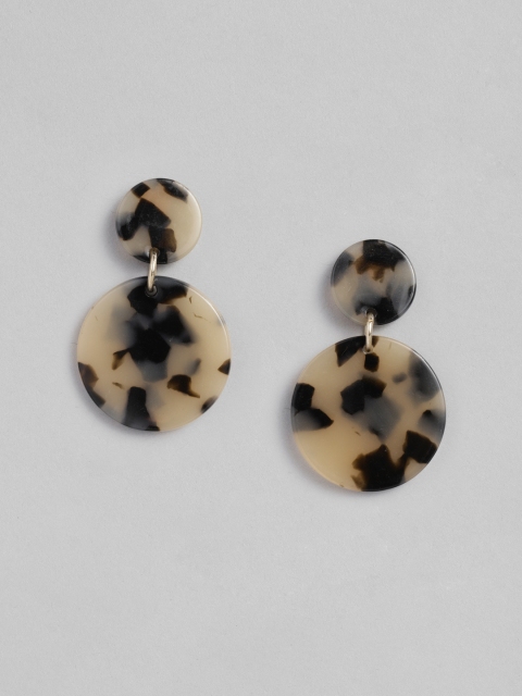 

Accessorize Brown & Black Circular Drop Earrings