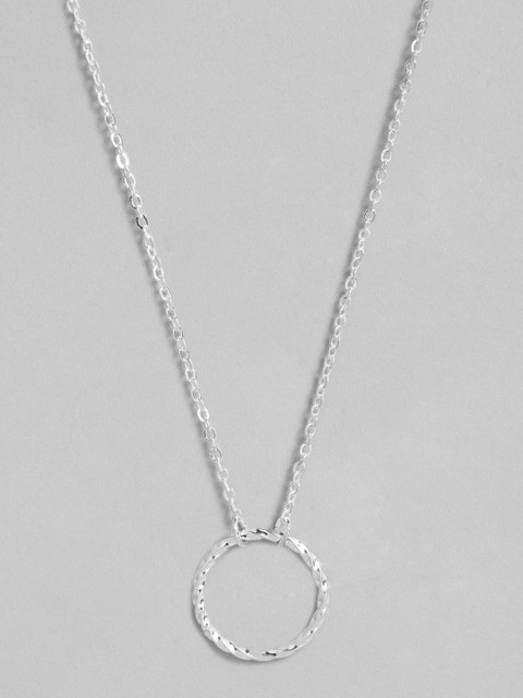 

Accessorize Women Silver-Toned Twisted Circle Pendant with Chain