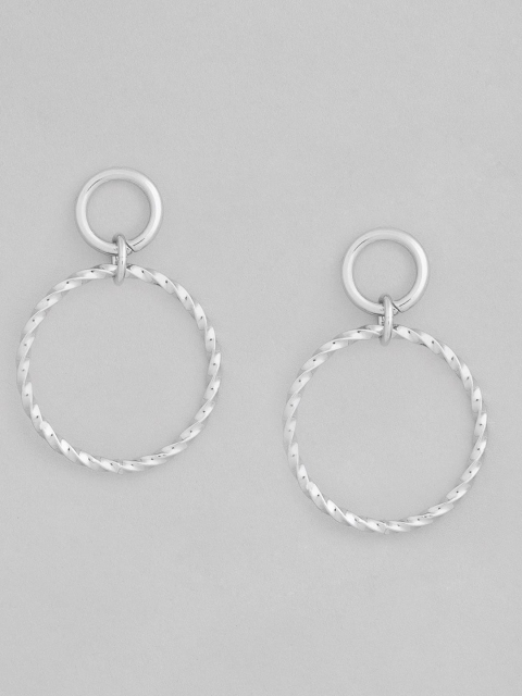 

Accessorize Silver-Toned Twisted Circular Drop Earrings