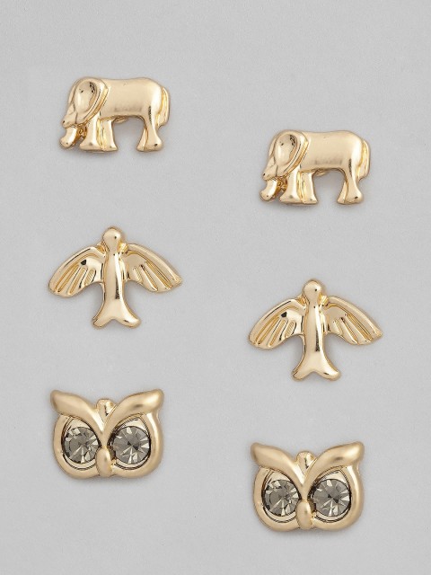 

Accessorize Women Gold-Toned Set of 3 Studs