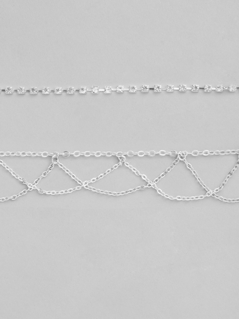 

Accessorize Women Silver-Toned Set of 2 Cupchai Anklets