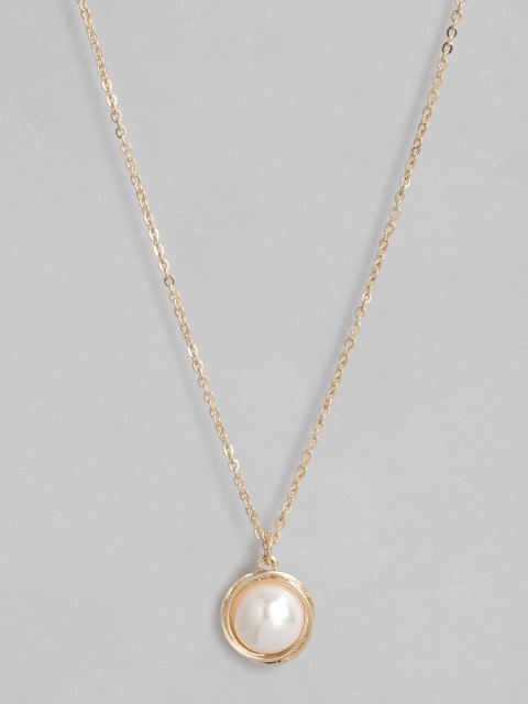 

Accessorize Women Gold-Toned Encased Pearl Pendant with Chain