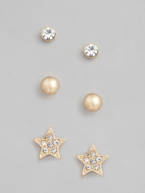 

Accessorize Women Gold-Toned Set of 3 Studs