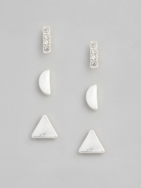 

Accessorize Silver-Toned Geometric Studs