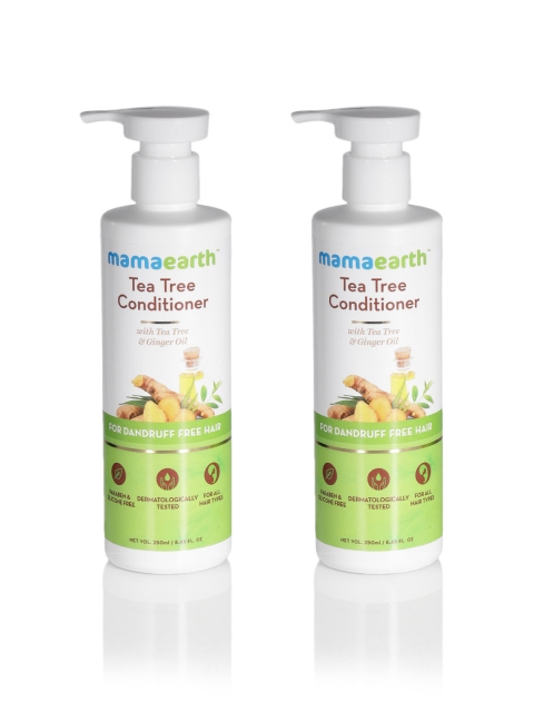 

Mamaearth Sustainable Set of 2 Tea Tree Anti Dandruff Shampoo Conditioner, White