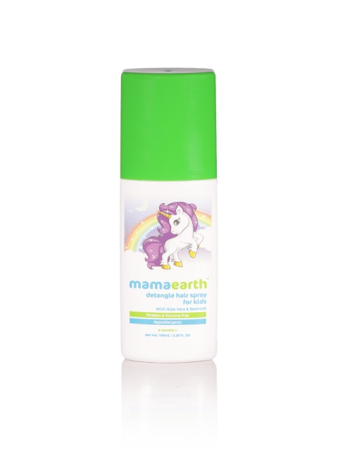

Mamaearth Sustainable Kids Detangle Hair Spray with Aloe Vera Beetroot 100 ml, White