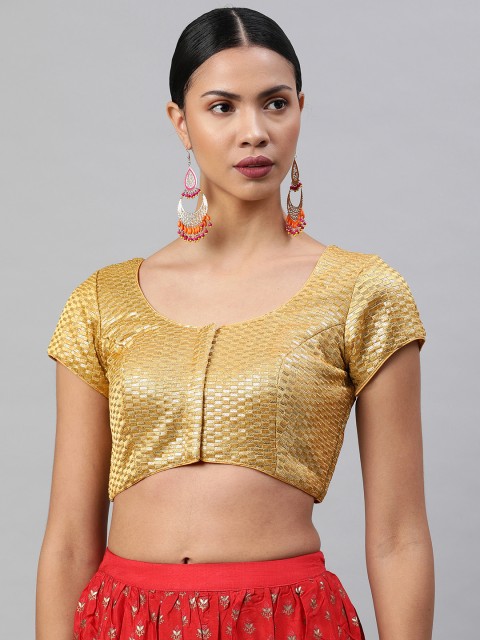 

Soch Women Gold-Toned Embellished Ready To Wear Saree Blouse