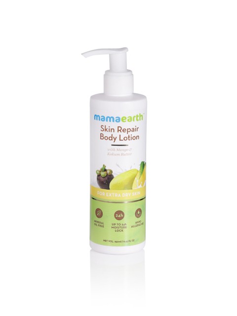 

Mamaearth Unisex Skin Repair Sustainable Body Lotion with Mango a Kokum Butter 250 ml, White