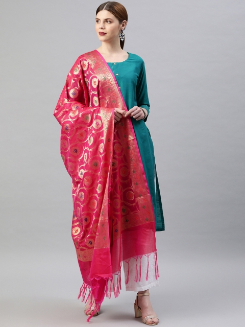 

Soch Pink Woven Design Dupatta