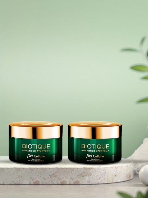 

Biotique Unisex Set of 2 Advanced Anti-Age BXL Cellular Sleep Sustainable Creams 100g, Green