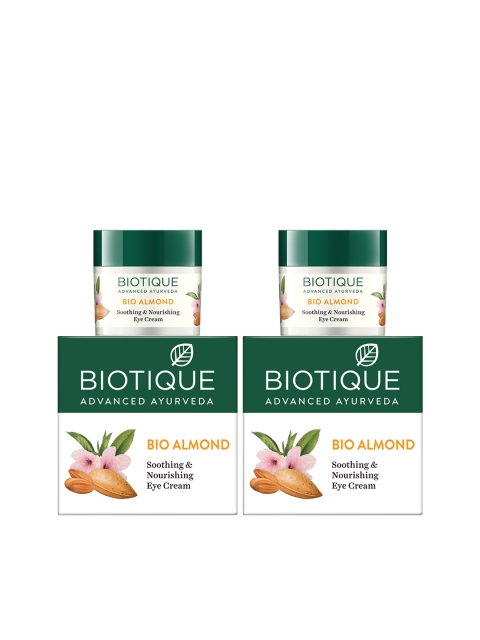 

Biotique Unisex Set of 2 Bio Almond Soothing Sustainable Eye Cream 15 gm, White