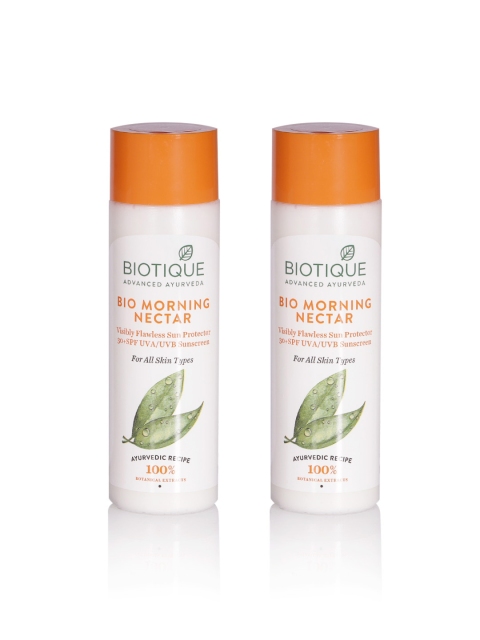 

Biotique Advanced Ayurveda Unisex Set of 2 Bio Morning Nectar 30+SPF Sunscreen, White