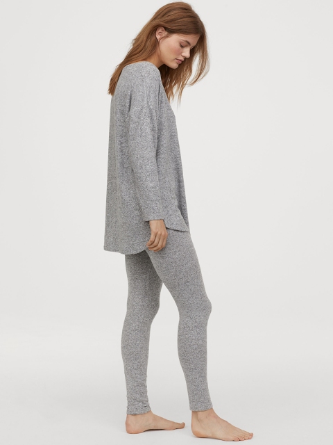 

H&M Women Grey Solid Night Suits