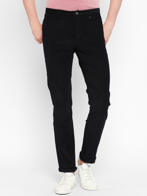 

Rex Straut Jeans Men Black Comfort Slim Fit Self Design Regular Trousers