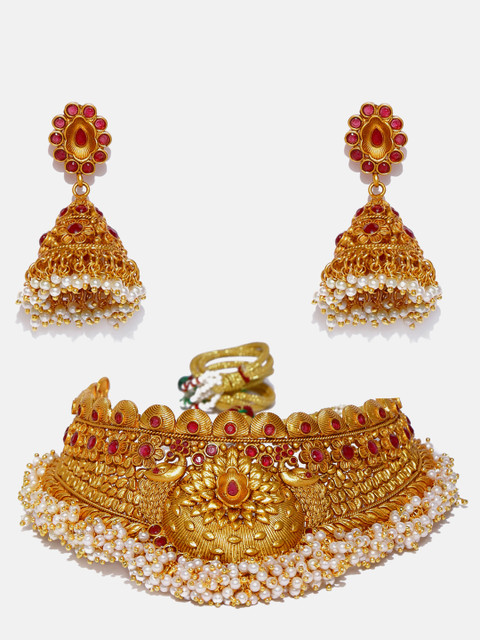 

Anouk Women Gold-Plated & Stone Studded Jewellery Set