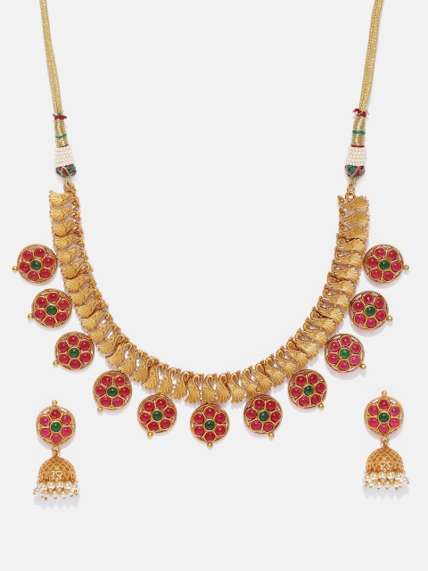 

Anouk Women Gold-Plated & Pink Jewellery Set